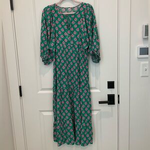 Floral Green Maxi Dress